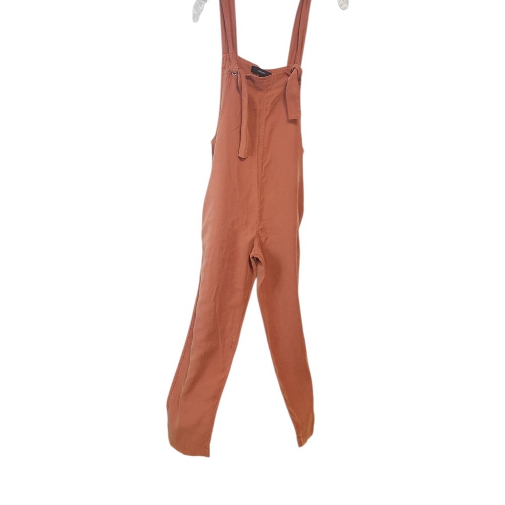 Forever‎ 21 Womens Jumpsuit Overalls Rust Tie Straps Sleeveless Casual Size S